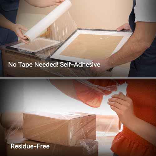18" x 1500' Plastic Stretch/Shrink Wrap Roll - 80 Gauge Industrial Shrink Wrap for Moving, Heavy Duty 800% Stretch for Pallets, Packing, Shipping&Furniture Protection?-4 Rolls
