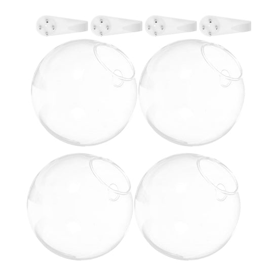 DOITOOL Hydroponic Wall Hanging Flower Vase Set 4pcs 10cm Glass Plant Terrarium Holder with Crystal Mud Nails for Indoor Home Décor and Succulent Propagation