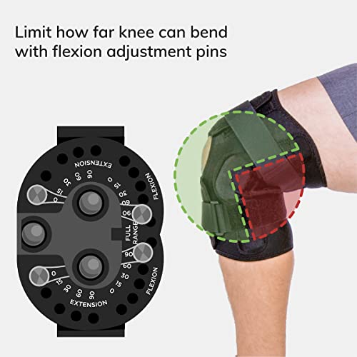 BraceAbility Torn Meniscus ROM Knee Brace - Plus Size Hinged Post Surgery Support with Flexion Extension Control for Hyperextension Locking, Ligament PCL or ACL Tears, Osteoarthritis Relief (3XL)