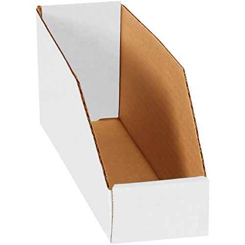 BOX USA BBINEB123 Open Top Bin Boxes, 3" x 12" x 4 1/2", Oyster White (Pack of 50)