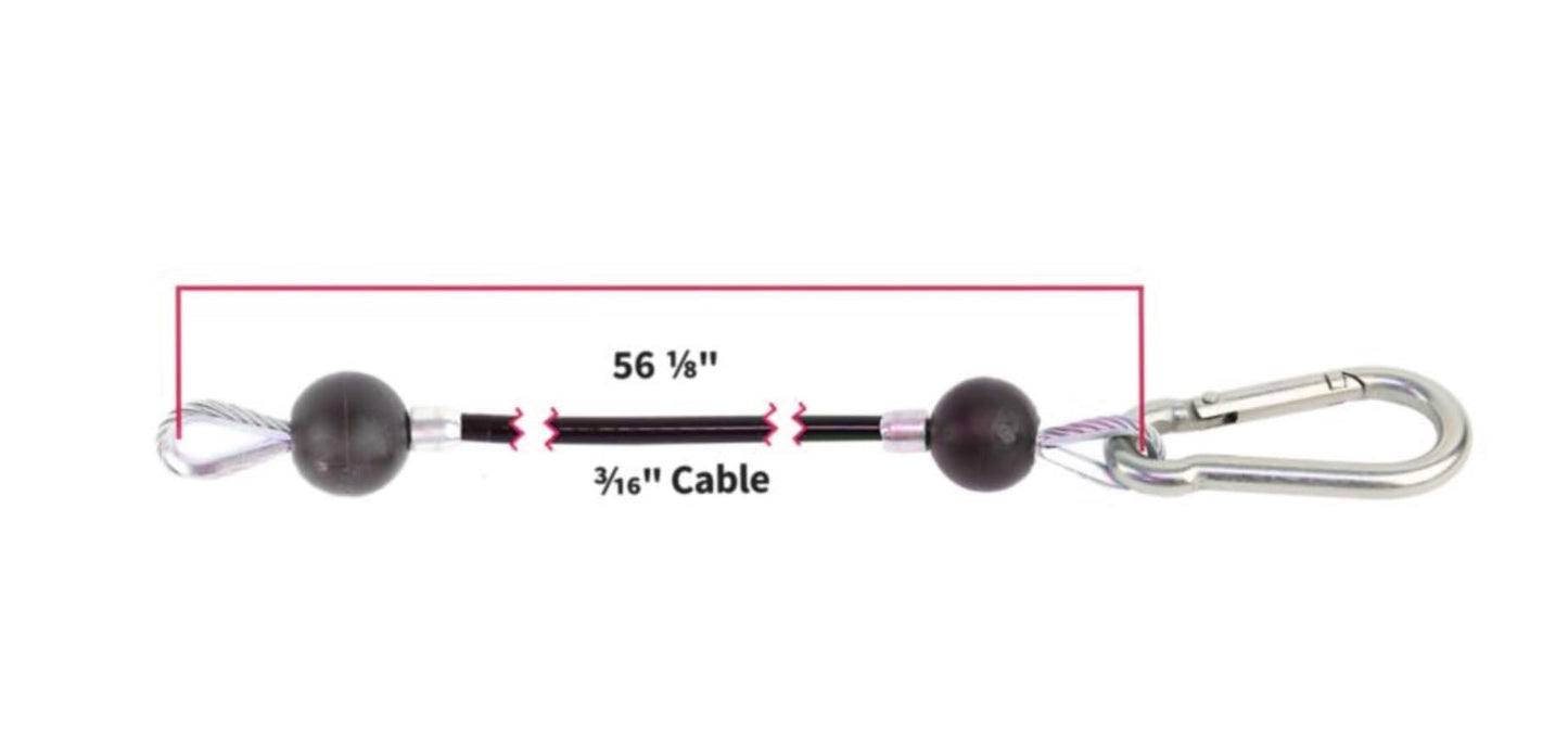 TreadLife Fitness Cables w/Snap Clips (2 x Cables) - Replacement for Bowflex Sport/Blaze Gyms - 56" Inch (Pair)"