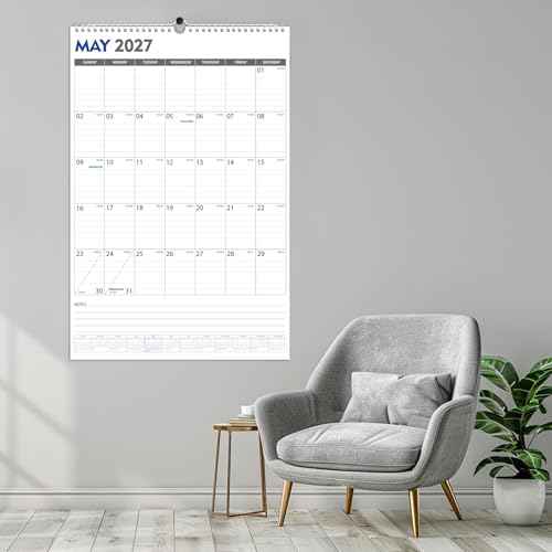 GuassLee Extra Large Wall Calendar 2026-2027, 20"x 30" Gaint Vertical Wall Calendar 2026, Jan. 2026 to Jun. 2027, 18-Month Paper Hanging Planner Wall with Julian Date for Office Home Planning