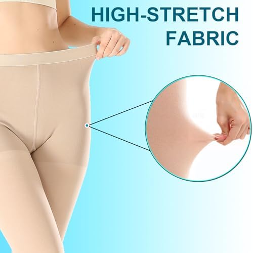Medical Compression Pantyhose For Women & Men,20-30mmHg Graduated Support Hose Tights,Opaque Open Toe Waist High Compression Stockings For Athletic,Flight,Travel Use