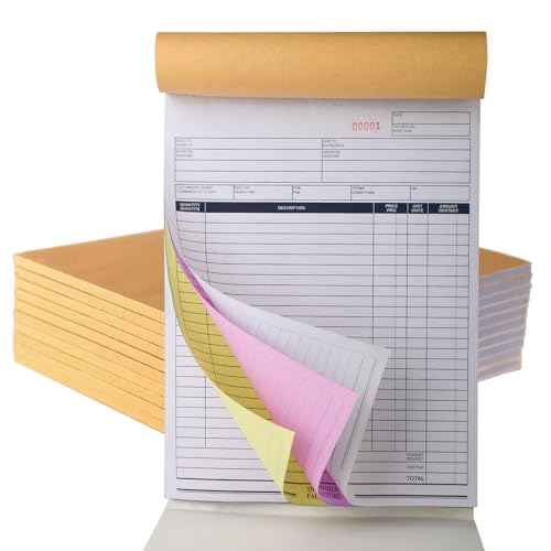 Sales Order Book, 3-Part, Carbonless Forms with White, Yellow, and Pink Copies, 8-1/2" X 11" Inch, 33 Sets per Pack,10 Packs Totally (10)