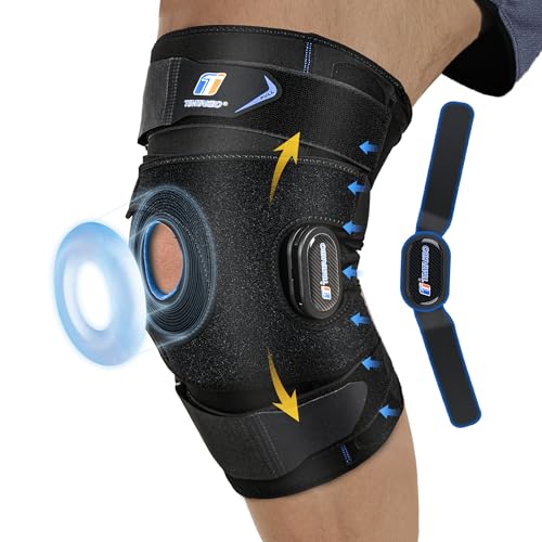 Knee Brace for Men & Women, GEL Patella Support Hinged Knee Braces for Knee Pain with Removable Dual Side Stabilizers, X-Strap Fixing, Medical Knee Brace for Meniscus Tear, ACL, PCL, MCL, Arthritis