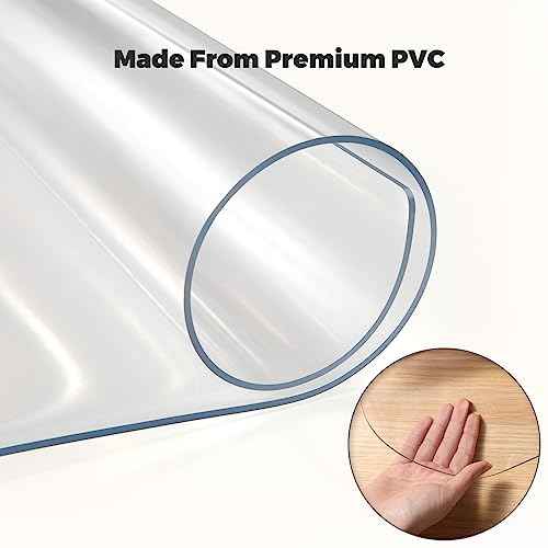 Yecaye Office Chair Mat for Hardwood Floor, Clear Computer Desk Chair Mat, PVC Heavy Duty Floor Protector for Rolling Chairs, Can't be Used on Carpet(Transparent, 45" x 53")