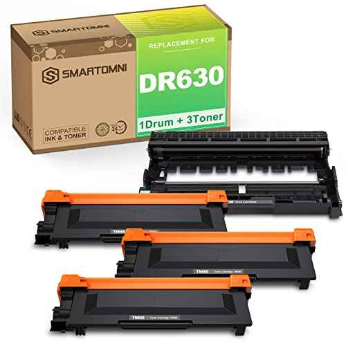 DR630 TN660 Compatible Toner Drum Replacement for Brother TN660 Toner DR630 Drum for Brother DCP-L2500D L2305W HL-L2300D L2360DN MFC-L2680W L2705DW L2740DW (1 Drum with 3 Toners)