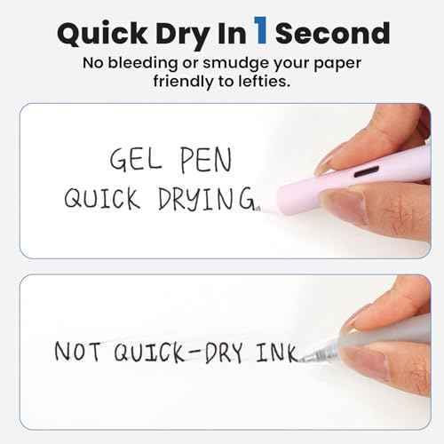 WRITECH Gel Pens Fine Point: 0.5mm Black Ink Retractable 4ct Smooth Writing No Bleed with Aesthetic Gradient Color Pen Barrel for Journaling Note Taking Sketching