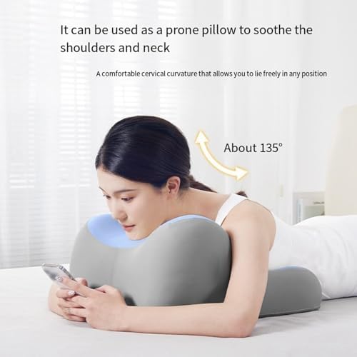 Couples Butt Cushion Pillow for Intimacy, Low-Profile Ergonomic Memory Foam Pillow for Bed, Home Pillows for Sitting and Lying, Recovers After Impact, Provides Intimacy Support (Grey-Large)