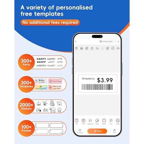 B21 Label Maker Machine with Tape, 2-Inch Wide Waterproof Tape, Bluetooth Portable Label Maker for Small Business, Office, Home, School Organization