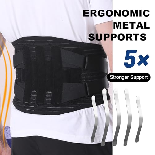 Back Brace for Lower Back Pain Relief,Lumbar Waist Support for women,Lower Back with 3D Lumbar Pad for Work Sports Sciatica, Scoliosis(Black，L)