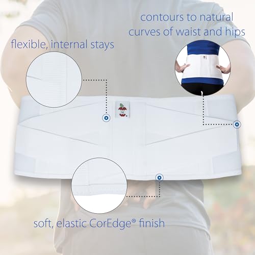 Core Products Corfit LS Lumbar Support Adjustable Back Brace for Pain Relief, Men/Women - White, XSmall