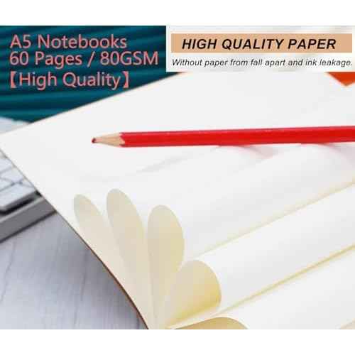 48 Pack A5 Kraft Notebook,Lines Pages - 60 Pages (30 Sheets), Wide Ruled,8.3¡±x 5.5¡± Small Kraft Notebook