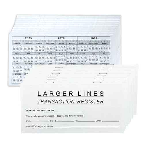 12 Pack Checkbook Register, Check Registers for Personal Checkbook, 6" ¡¿ 3", Blank Ledger Transaction Registers for Personal or Business Bank, Saving Account, Deposit and Credit Card, Thick Paper