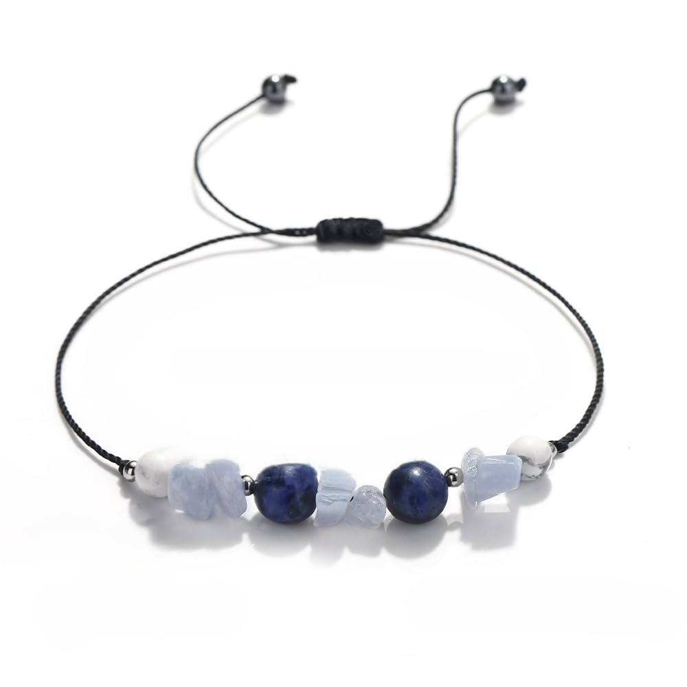 Natural Gravel Stone Beaded Bracelet – Healing Crystal Energy Wristband for Men and Women, Boho Chakra Jewelry (Earthbound Spirit)