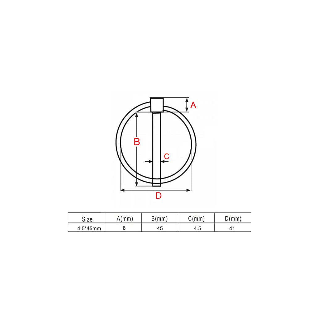 316 Stainless Steel 3/16" Lynch pins Linch Pin (4.5mm x 45mm) with Ring"