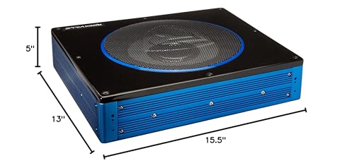 Rockville RW8CA 600W Low Profile Under-Seat Active Car Subwoofer, 2 Ohm, Deep Bass, Slim Design, Easy Install, Perfect for Car Audio Enthusiasts