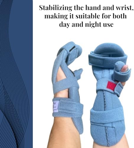 Functional Resting (WHFO) - Resting Hand Splint, Stroke Recovery, Adjustable Support Wrist and Hand Brace - Bend-to-Fit - Right Large…
