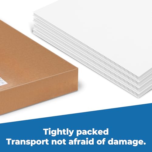 24¡¿36¡¯¡¯ White Poster Board, 3/16 Inches Thick Corrugated Plastic Board, Large Blank Board for Sign, School Projects,Craft,Art, 6 Pack