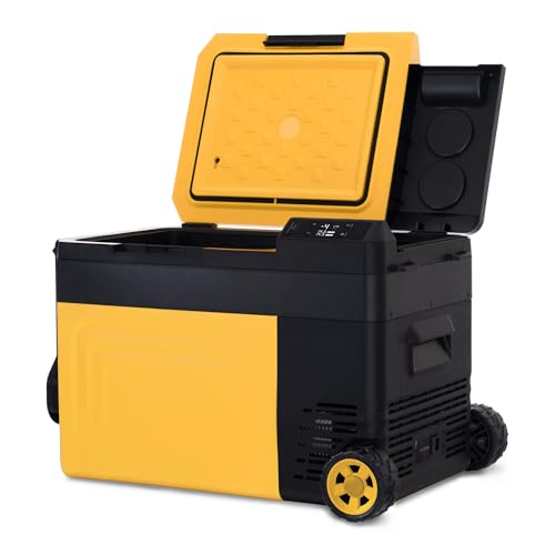 Newair 25 Qt. Portable Electric Cooler, 12v Car Mini Fridge, Hard Lunch Box for Jobsite, Workshop, Camping | Battery Powered Outdoor Cooler by 18/20V Dewalt, Bosch, Makita, Milwaukee Tool Batteries