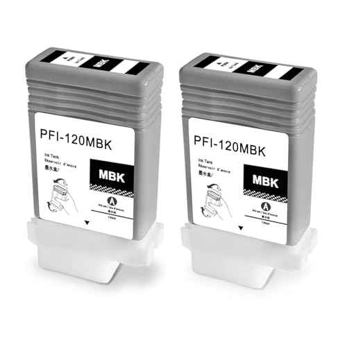 PFI-120 Ink Cartridge PFI-120MBK Matte Black Inks Tank Compatible with Canon imagePROGRAF TM-200 TM-205 TM-300 TM-305 2-Pack 130ml