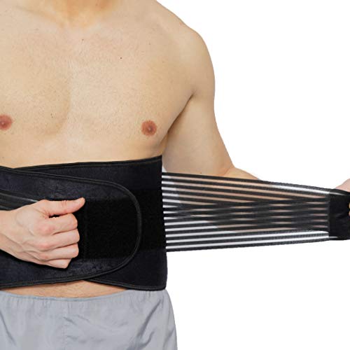 NeoTech Care Neoprene Back Brace for Optimal Support and Pain Relief - Adjustable Compression Belt for Lumbar Stability - Comfortable and Breathable Lower Back Support (Black, Size M)