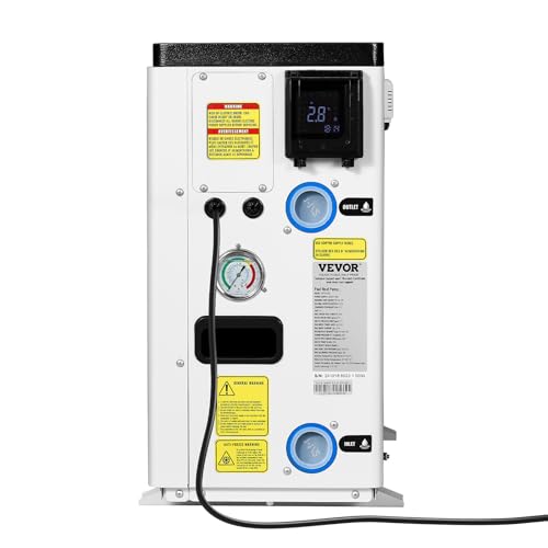 VEVOR Pool Heat Pump, 22250 BTU Electric Heater for Above Ground and In Ground Pools up to 3,171-6,605 Gallons, Energy Efficient Heating and Cooling, Low Noise, 120V/60Hz