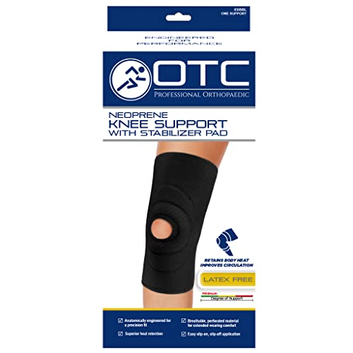 OTC Knee Support, Encircling Stabilizer Pad, Neoprene, Black, 3X-Large