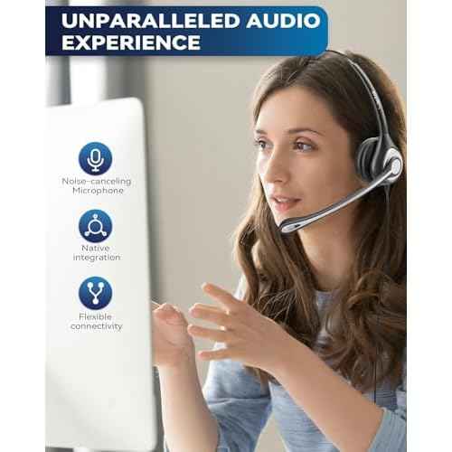 Wantek Corded Telephone Headset Mono w/Noise Canceling Mic for Avaya Aastra Allworx Adtran Alcatel Lucent AltiGen Comdial Digium Gigaset InterTel Mitel Plantronics MiVoice Landline Deskphones(F600S1)