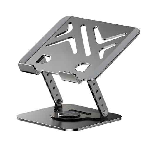 Laptop Stand, Laptop Stand for Desk with 360Â¡Ã Rotating Base, Ergonomic Laptop Riser for Desk with Adjustable Height, Heat Dissipation, Fits with All Laptops 10-17.3"