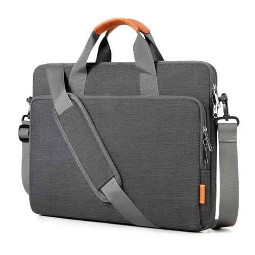 15 15.6 16 inch Laptop Computer PC Shoulder Bag Carrying Case, Water-Repellent Fabric Briefcase, Lightweight Toploader, Business Casual or School