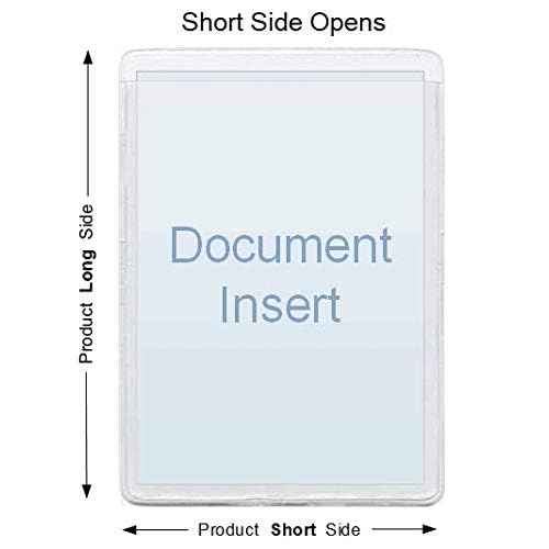 4 1/4 x 11 Vinyl Plastic Sleeve, Set of 50, Short Side Opening, Durable 7.5 mil Crystal Clear Vinyl