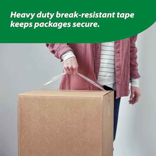 Duck HD Clear Extra Long Packing Tape - 6 Rolls of Strong Heavy Duty Packing Tape Refills for Shipping and Moving, Boxes and Packaging ? 1.88 In. x 109 Yards - 3" Core - Clear (287975)
