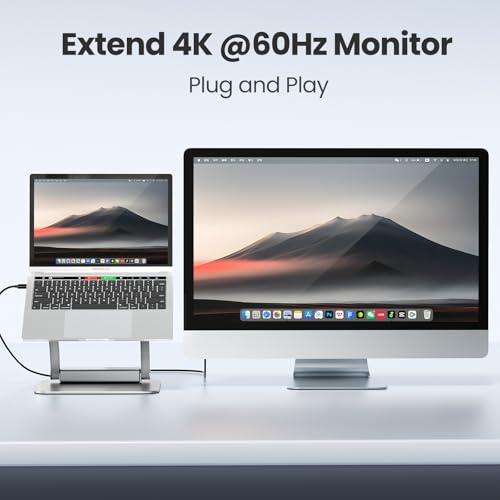 tounee Laptop Stand with Detachable USB-C Hub, 100W PD Charging, 4K@60Hz HDMI, 3 USB Ports, Ergonomic Laptop Holder Docking Station for 10-17" Laptops, MacBook & More - Silver