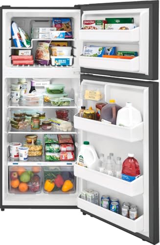Frigidaire FFHT1822UV 18 cu. ft. Refrigerator with Spacious Interior Storage, Humidity Controlled Crispers to keep produce fresh for longer, Bright LED Lighting, Energy Star Certified, in Silver