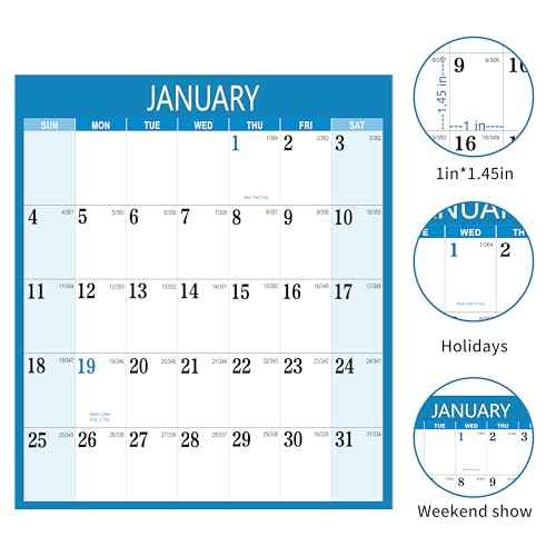 2026 Dry Erase Calendar - Dry Erase Wall Calendar 2026, Yearly Wall Calendar, Jan. 2026 - Dec. 2026, 34.6" x 22.9", Wet & Dry Erase Laminated, Vertical/Horizontal, Reversible - Colorful