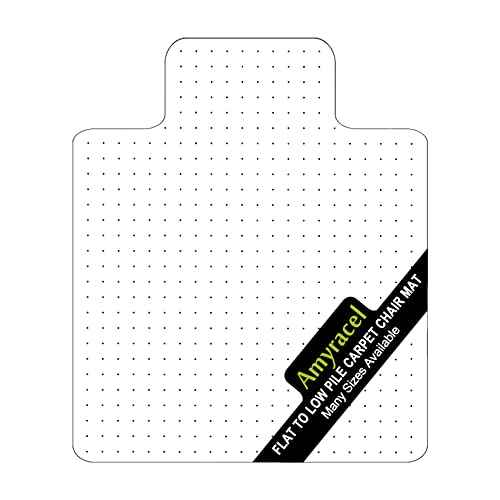 Amyracel Chair Mat for Carpet, 48'' x 36'' Clear Computer Desk Chair Mat for Low Pile Carpeted Floors, Easy Glide Plastic Floor Mat for Office Chair on Carpet Protection