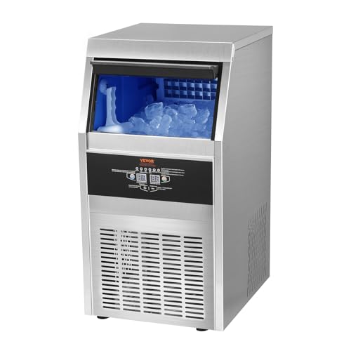 VEVOR Commercial Ice Maker Machine, 90LBS/24H Ice Machine with 22lbs Storage Capacity, 40 Ice Cubes Ready in 12-15 Minutes, Ice Maker Machine for Bar Home Office Restaurant