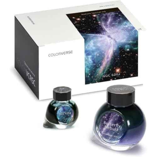 Colorverse Fountain Pen Ink Blue Butterfly Nebula 65ml & NGC 6302 15ml Dye-Based Ink