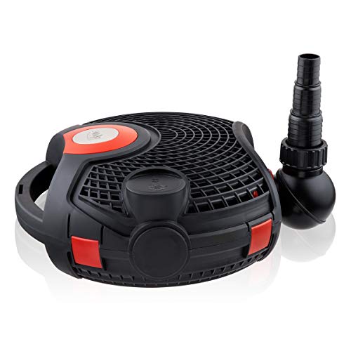 Alpine Corporation PUR5400C Eco-Sphere 5400 GPH Pond Pump with Controller and 33-ft Cord, Energy-Saving, Black/Red