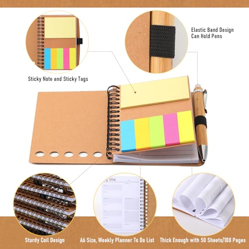 30 Sets Inspirational Notebook Bulk Christmas Employee Appreciation Gifts Spiral Weekly Planner Notebook with Sticky Note bamboo Pens for Holiday Coworker Nurse Staff (May You Be Proud)