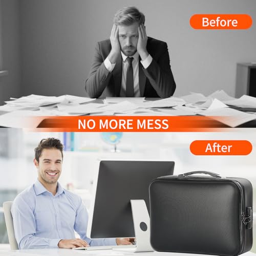 Fireproof Safe Document File Organizer Box, 5200¡ÆF Portable File Organizer with Lock,Hard Case Highly Flame-Resistant Fire Proof Waterproof File Bag with Lock, Fire Safe Home Valuables Storage