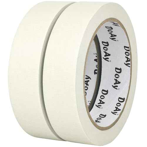 2 Pack White Masking Tape - Painters Tape 1 Inch Wide - Multi-Surface, Water Resistant, Indoor & Outdoor Use - 180FT Total - Artist Tape for Paint, Wall, Watercolor, Car, DIY (#4010)