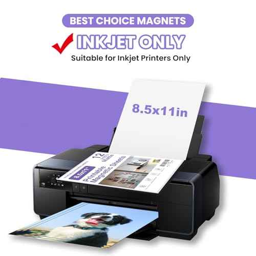 Printable Magnetic Sheets 8.5x11 Inches Matte Magnet Paper Sheet 48 Pcs Non Adhesive Magnetic Paper for Inkjet Printers, Flexible Magnet Photos for DIY Crafts