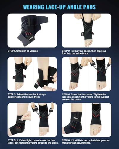 Fit Geno Ankle Brace for Sprained Ankles - Adjustable Breathable Support with Quick-Release Straps for Pain Relief and Swelling Reduction for Men and Women (Left M/L, Ankle size 9''-9.8'')