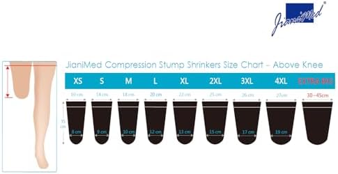 Prosthetic Stump Shrinkers – Above Knee, 35cm, Compression, Amputee Socks, 20-30, Daily use, Taiwan Excellence 4XL