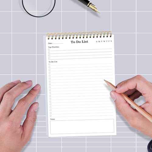 (20-Pack) To Do List Notepad - A5 Undated Daily Planner, 1000 Sheets/2000 Pages To Do List Notebook for Work, Spiral Waterproof Notepad for Office Supplies, School Planner, 5.8" x 8.3"