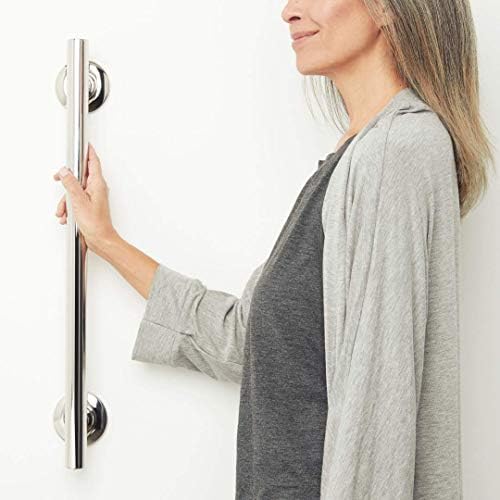 Seachrome 42-inch Coronado Designer Straight Bathroom Shower Grab Bar, Stainless Steel, Polished Chrome
