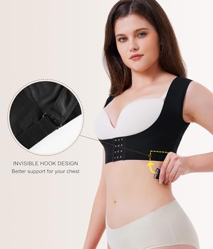URSEXYLY Upper Back Brace for Women Breathable Posture Corrector Posture Support Back Straightener Pain Relief(Black,M)