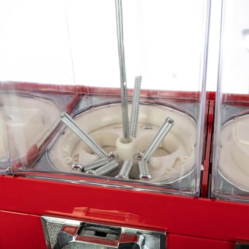 Gumball Machine - Triple Candy Machine Dispenser for Gumballs, Capsules, and Candy - Vending Machines for Business by Great Northern Popcorn (Red)
